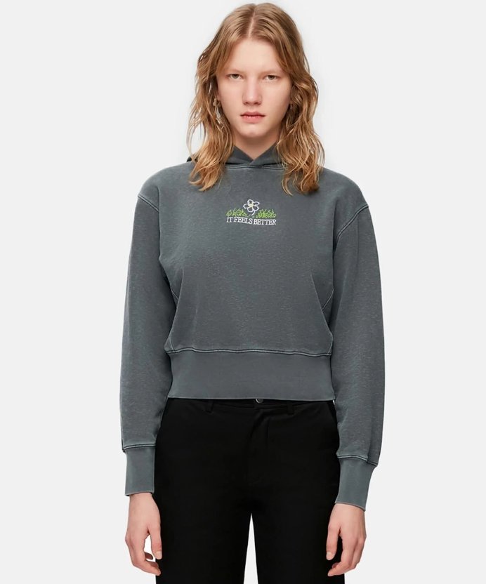 Resim Reflect Studio-Feels Better Washed Crop Hoodie