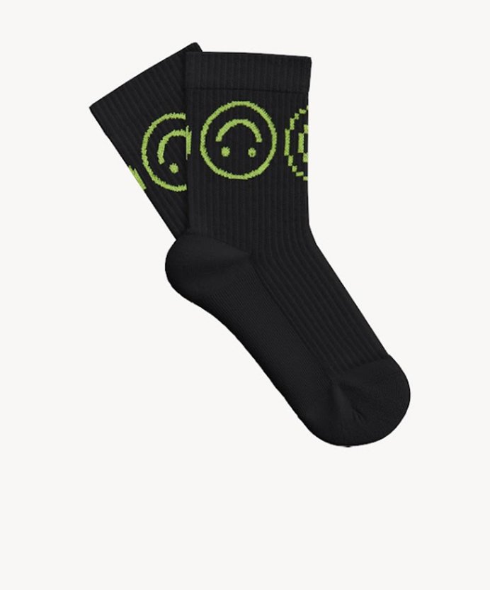 Resim Reflect Studio Ribbed Smiley Socks Black